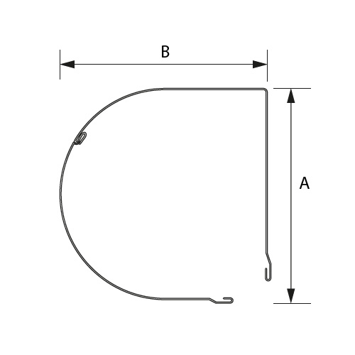 halbrunde Kastenform - Bemaßungsprofil