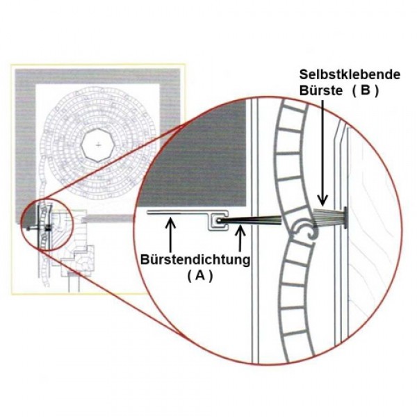 Selbstklebende Bürste