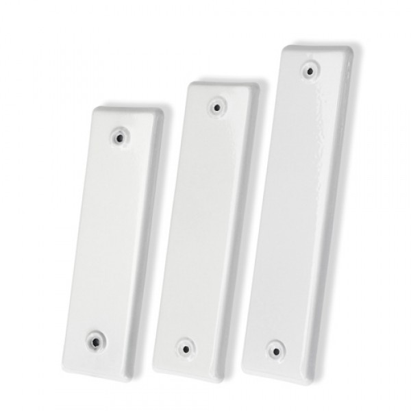 Wicklerblende aus Metall, geschlossen, ohne Gurtauslass, weiss