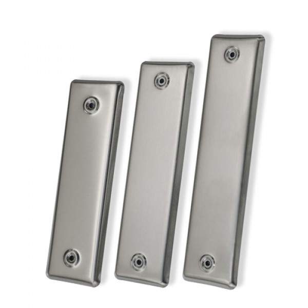 Wicklerblende aus Metall, geschlossen, Edelstahl gebürstet